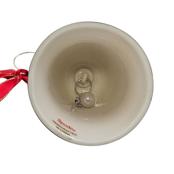 Spode Christmas Tree Ornament 2011 Bell With Santa Handcrafted NIB Holiday Decor - Picture 9 of 10